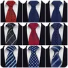 Bow Ties Fashion 8cm Men Nucidek dla mężczyzny niebieski geometryczny paski wzorzyste w paski Ascot Cravat Wedding Party Gruby długi yuv11