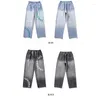 Herren Jeans Tfetters Hip Hop Streetwear Männer Mode -Gradientenbriefdruck für lose lose gerade Beinhosen Kleidung