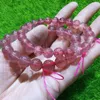 Strand Natural Strawberry Quartz Bracelet Women Healing Gemstone Fine Jewelry Genuine Pink Crystal Bracelets Bangle Girlfriend Mom Gift