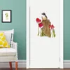 Wall Stickers Three Ratels QCF146 lovely watercolor art color bird pastoral style room wall paste toilet decorative Decal 230822