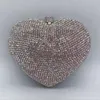 Avondtassen vrouwelijke diamant hartvorm tas koppeling tas telefoon geld geld wallet luxe ontwerp vrouwen kristal schouderfeestjes handtassen