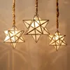 Chandeliers Amrican Style Chandelier Luxury Gold Full Copper Droplights Frosted Glass Lampshad Bedroom Foyer Lighting Hang Light E27 Bulb