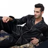 Men's Sleepwear Mens Silk Satin Pajamas Pyjamas Set Sleepwear Set Loungewear U.S. S M L XL XXL XXXL 4XL__Fits All Seasons 230822