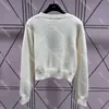 Rhinestone Letter Women Sweaters Pullover Overdimensionerade tröja damer stickade tröjor