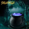 Otros eventos Suministros para fiestas Halloween Mist Witch Pot Witch Cauldron Fog Maker Fuente de agua Máquina de niebla Luz cambiante colorida Decoración de fiesta de Halloween 230822