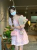 Summer Floral Kawaii Party Mini Dres Print Pink Korean Style Chic Fairy Dress Puff Sleeve Princess Sweet Cute 2022 230808