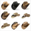 Large Brim Chapeaux Seau 100% Cuir Hommes Western Cowboy Chapeau Gentleman Papa Fedora Église Sombrero Hombre Jazz Cap Grande Taille XXL Drop 230822