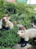 Decorazioni da giardino Personalità creativa che indossa un cappello stivali graziosi decorazioni di villa di maiale ornamenti per animali da giardinaggio