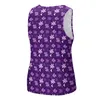 Herentanktops Daisy Flower Top Men Purple Floral Print Beach Grafische training Coole oversized mouwloze shirts