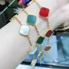 new fashion 5 motif four leaf clover bracelet for woman luxury jewerly designer 18K rose plated silver shell lady gold chain men senior jewelry jeweler Party gift