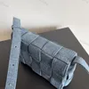 Роскошная сумка Bvs Botegas Brick Cassette Totes Сумка для ужина Canva Demin с косметической подушкой Тканая мягкая сумка через плечо ручной работы Lady Fashion Y