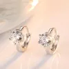 Stud Earrings Authentic 925 Sterling Silver Earring Simple Sweet Love Crystal For Women Wedding Party Jewelry Gift