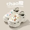 Tofflor 2023 Sandal DIY Söt tecknad clog Mules Summer Beach Sandaler Cave Hole Female Garden Shoe For Students Girls 230822