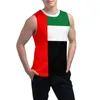 Men's Tank Tops Sleeveless T-shirt United Arab Emirates Flag 3D Boys Tshirt Gyms Fitness Joggers Basketball Training Vest