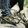 Sapatos de segurança camuflagem esportes ao ar livre casal antiderrapante wearresisting caminhadas tênis trekking para homens botas hombre 230906
