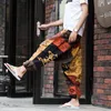 Męskie spodnie mężczyźni kobiety workowate harem hip hop joggery przyczynowe luźne spodnie Aladdin krocze szerokie noga bawełniane lniane pantelony hombre y230822