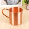 Wine Glasses Pure Copper Moscow Mule Mug Solid Smooth Without Inside Liner For Cocktail Coffee Beer Milk Water Cup Home Bar Drinkware Cool