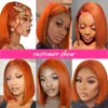 Other Fashion Accessories Ginger Orange Straight Bob Wig Lace Front Human Hair Wigs for Black Women Human Hair Brazilian Hair Bone Straight Lace Front Wig