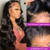 Perruque Lace Frontal Wig Body Wave brésilienne naturelle, cheveux humains, 360 HD, 13x4, pre-plucked, densité 180%, pour femmes noires