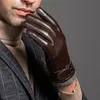 Fünf Fingerhandschuhe echte Lederhandschuhe für Männer Männliche Schafsleder -Touchsbildschirm Winter warmer Windschutz Fäustlinge Fahren Motorrad -Motorrad -Handschuhe 230822 230822