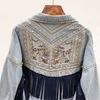 Damesjassen lente herfst herfst geborduurde tasel denim jas top Koreaanse vintage etnische stijl losse jas vrouwen 2308222222