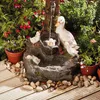 Funtana per patio in resina solare per squirrel di anatra con luci a LED in resina statua animale ornamenti per la casa giardino cortile jardim decorazioni regalo q230823