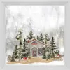 Оконные наклейки Kizcozy Рождественские деревые дома в зимнем двойном матовом текстуре, запятнанная пленка для гостиной домашнее стекло украшение