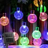 Garden Decorations Solar String Lights Outdoor 60 Led Crystal Globe with 8 Modes Waterproof Powered Patio Light for Party Deco 230822