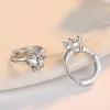 Stud Earrings Authentic 925 Sterling Silver Earring Simple Sweet Love Crystal For Women Wedding Party Jewelry Gift