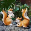 Garden Decorations Home Decoration Solar Resin Animal Ornaments Outdoor Courtyard Lawn Landscape Cute Squirrel Night Light Handmade Crafts