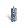 Dekorative Figuren 75 mm natürlicher blauer Aragonitstein -Säule -Säulenpunkt Kristall hexagonal Säule Zeptres Erzheilung Mineralproben