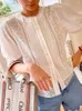 Blusas de mujer GypsyLady elegante blusa camisa blanca algodón ahueca hacia fuera verano mujeres manga abullonada sexy boho señoras casual top camisas