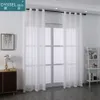 Sheer Curtains Modern Slub Linen Striped Snow Tulle European Style Home Window Rod Pocket Grommet for Living Room Bedroom 230822