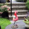 정원 장식 Flamingo 인형에 대한 재미있는 그놈 기대 수지 수지 로놈 파티오 마당 잔디밭 현관 장식을 위해 야외에서 떨어집니다.