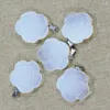 Pendentif Colliers Pierre Naturelle Sculpté À La Main Rose Cristal Agate Fleur Collier Reiki Bijoux Accessoires En Gros 5 Pcs/Lot