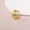Collar Pendientes Conjunto Color Oro Joyería de Diseñador Mujer Pulsera Anillo Geométrico Diseño Circular Clásico Estilo Retro Fiesta de Cumpleaños