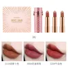 Lipstick 3PC/Set Lipstick z lustrem aksamitnym długotrwałym gładkim nawilżającym wodoodpornym pigmentem Łatwy w noszeniu Walentynki Walentynowe PU Packing 230823