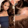 30 Inch Chocolate Brown Body Wave Lace Front Wig 13x4 220%density HD Lace Frontal Wig Brazilian Colored Lace Front Human Hair Wigs