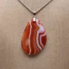 Pendentif Colliers Rouge Rayé Agate En Forme De Collier Charme Pierre Naturelle Énergie Guérison Pierre Précieuse Bijoux Accessoires Cadeau