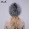 Beanie/Skull Caps Dames Natural Fur Real Fur Beanie Hat Russia Winter Dikke en warme mode gebreide zilveren bont dames hoed 230822