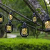 Strings Outdoor Light String Vintage Kerosene Lamp Led Remote Control Waterproof Halloween Christmas Home Party Decor Retro