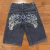 Mens Jeans Y2K été Denim Shorts hommes Harajuku mode imprimé décontracté pantalons courts femmes Hip Hop Punk Streetwear Goth Baggy jean pantalon 230823