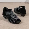 Sandalias cómodas 591 Moda Fashion Crystal Crystal Indoor Women's Oping Toe Zapatos 230822 816 163