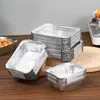 Recipientes para llevar, sartén de aluminio para pastel de carne para hornear Pan, almacenamiento de pasteles, sartenes para llevar, utensilios de cocina, contenedor desechable de papel de aluminio para cocinar