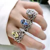 Cluster Rings 2023 Pear Shaped Water Drop Personalized Yellow Diamond Crown 8 12 Ring For Women's Fashion Alien
