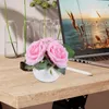 Garden Decorations LED Flower Pot Lights Battery Operated Atmosphere Light Landscape 3V Artificial Flowers Table Lamp With Ceramic