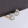 Boucles d'oreilles mode coréenne pour femmes, bijoux à fleurs, accessoires simples et doux pour filles, cadeau d'anniversaire, Rose