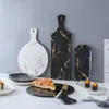 皿プレート大理石の食器黒と白の皿冷たい皿ウエスタンステーキフルーツプノンペン寿司230822
