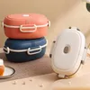 Dinnerware Student Insulated Lunch Box Portable Divider Bento Four Side Faste Ners Firmly Sealed Without Fear Of Bumps Simple Style