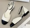 zapatos mary jane de diseñador zapatos de mujer con hebilla retro de lujo punta redonda niñas damas Resort Beach Banquet negro blanco zapatos de ballet planos